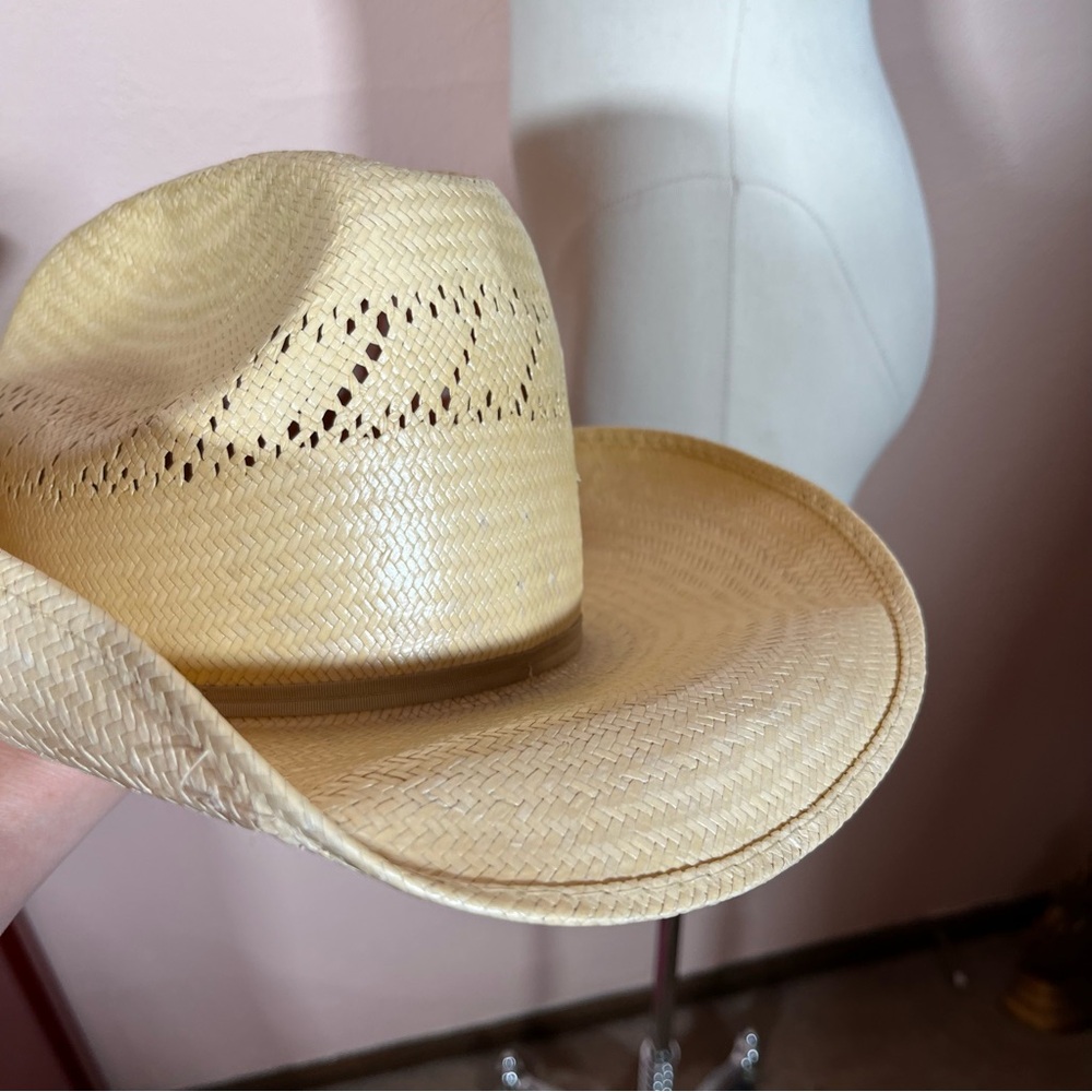 Vintage Travelers and sons Straw Western Cowboy hat size 7